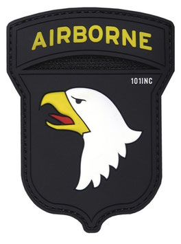 101st Airborne patch 3D - zwart/ kleur