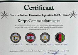 Korps Commandotroepen Evacuatiemissies coins - set van 4 inclusief certificaat