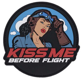 Embleem 3D PVC Kiss me before flight