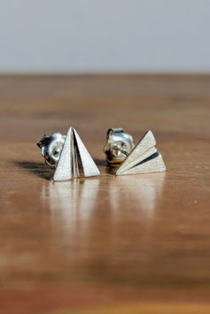ORIGAMI - orecchini aeroplani di carta in argento