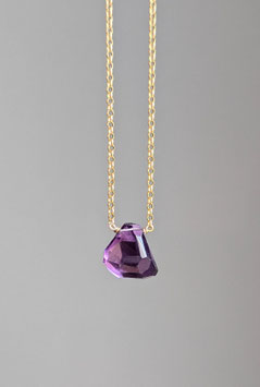 Collana con Ametista Naturale in Argento 925 Placcato Oro - Simple Essence