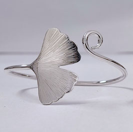 GINKGO - bracciale bangle con foglia di ginkgo biloba