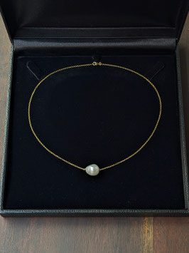 Collana con Perla Barocca, Girocollo minimalista in argento dorato