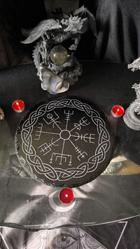 Vegvisir - Wikinger Kompass - auf Natursteinplatte