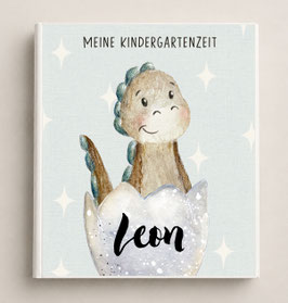 Kindergarten Portfolio, Kindergartenordner Kindergartenmappe personalisiert mit Namen, Ordner für Kindergarten Dinosaurier
