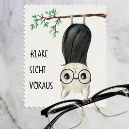 Brillenputztuch Microfaser mit Motiv Fledermaus