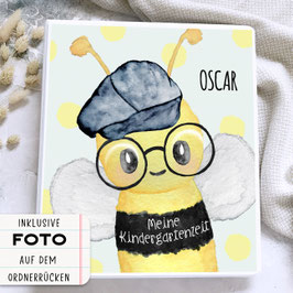Kindergarten Portfolio, Kindergartenordner Kindergartenmappe personalisiert mit Namen, Ordner für Kindergarten Biene