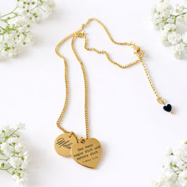 Personalisierte Herz Kette mit Name und Bibelvers Gravur, Christliche Kette