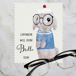 Brillenputztuch Microfaser mit Motiv Hase
