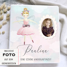 Kindergarten Portfolio, Kindergartenordner Kindergartenmappe personalisiert mit Namen, Ordner für Kindergarten Fee Fairy