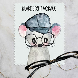 Brillenputztuch Microfaser mit Motiv Maus