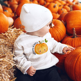 Bügelbild Kürbis | Niedliches Herbstmotiv für Baby- und Kinderkleidung