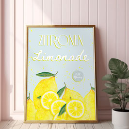 Poster Wandbild Zitronen Limonade Retro