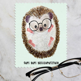 Brillenputztuch Microfaser mit Motiv Igel