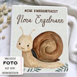Kindergarten Ordner Schnecke | Erinnerungsmappe & Geschenk Kindergartenstart | Sammelmappe Kita