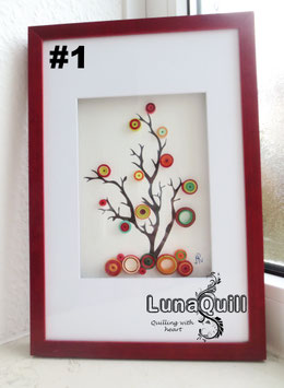 ring tree framed paper quilled wall art custom orders are welcome