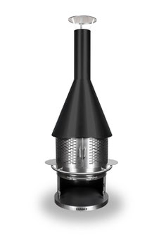 DIMARO® - Garden Fireplace Stainless Steel "MODEL M 700" Black