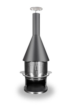 DIMARO® - Garden Fireplace Stainless Steel "MODEL M 700" Black