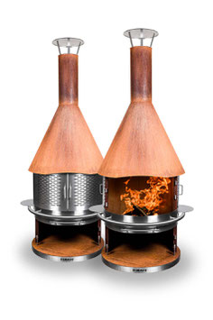 DIMARO® - GARDEN FIREPLACE CORTEN STEEL "MODEL L 800" RUSTY
