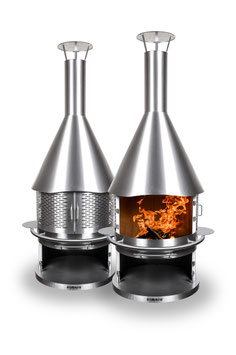 DIMARO® - Garden Fireplace Stainless Steel "MODEL L 800"