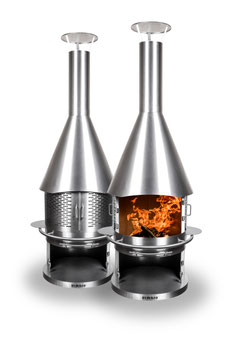 DIMARO® - Garden Fireplace Stainless Steel "MODEL M 700"