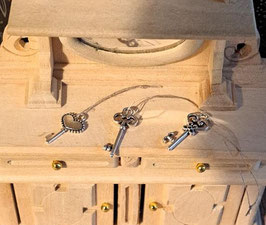 EF014 Schlüssel, Kloschlüssel, Klosterschlüssel silber mit Band