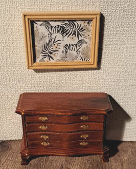 EF003 Bild "Zebras" im Holzrahmen 7x6cmH