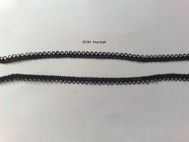 Posamenten Borte Corsage 7mm breit Meterware Bordüre Zierborte Vintage Tressen leonisch Design Deko edel Farbe: schwarz DT261