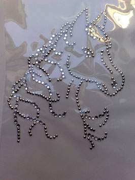 Pferd Bügelbild Applikation Strass Studs Hotfix Glitzersteine Schmucksteine Kostüm Trachten Verzierung bügeln Design Deko edel verschiedene Farben/ Größen