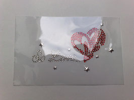 Herz Bügelbild Applikation Strass Studs Hotfix Glitzersteine Schmucksteine Kostüm Trachten Verzierung bügeln Design Deko edel verschiedene Farben/ Größen