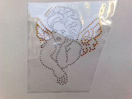 Engel, Schneeflocke, Sternschnuppe, Mond und Sterne Bügelbild Applikation Strass Studs Hotfix Glitzersteine Kostüm Weihnacht Verzierung bügeln Design Deko edel verschiedene Farben/ Größen