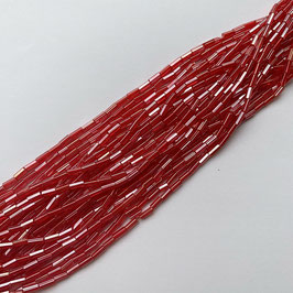 11-001)BEADS (STRAWBERRY　CLEAR 6CUT TUBU BEADS4×2)   RB032