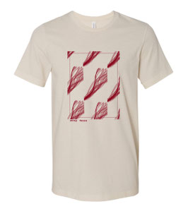 Sleeper Strip Art Screen Print T-Shirt (cream)