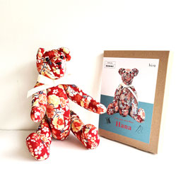 テディベアキット/花ちらし赤　My Teddy Bears Kit/ Hana