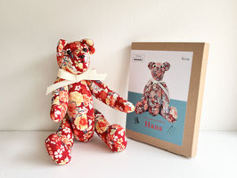 テディベアキット/花ちらし赤　My Teddy Bears Kit/ Hana