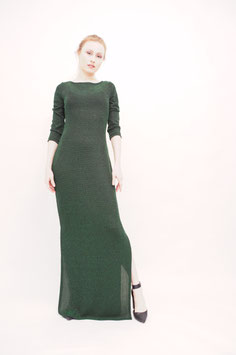 Slim Dress lang mit 3/4 Arm Grün