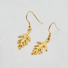 Boucles d'oreilles feuilles Vermeil or jaune