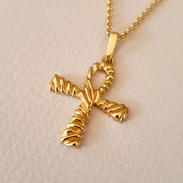 Collier Croix Ankh Vermeil or jaune