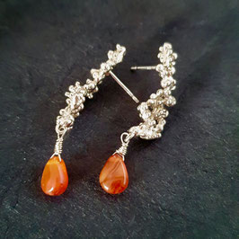 Boucles d'oreilles Karang Argent Cornaline