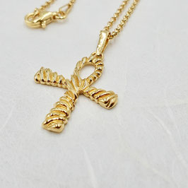 Collier Croix Ankh Vermeil or jaune