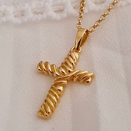 Collier Croix Chrétienne Vermeil or jaune