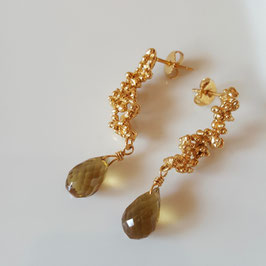 Boucles d'oreilles Karang Quartz Whisky