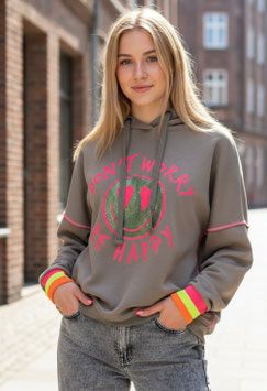MG13546 miss goodlife / Hoodie Don't worry be happy / taupe