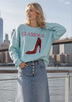 MG15763 miss goodlife / Sweatshirt Roundneck Glamour Paillette – lightblue