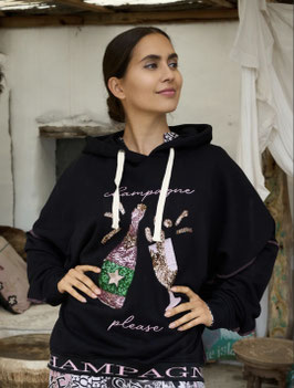 MG12766 miss goodlife / Hoodie Champagne Paillette – schwarz