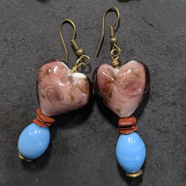 FBO153. Boucles d'oreilles Cœur