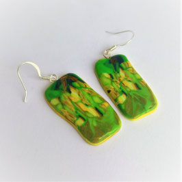 65. Boucles d'oreilles vitrail vert
