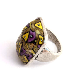 BF55. Bague rectangle arabesque