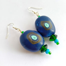 FBO151. Boucles d'oreilles ilotbleu
