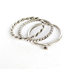 127. Bague argent "Torsade perlée"